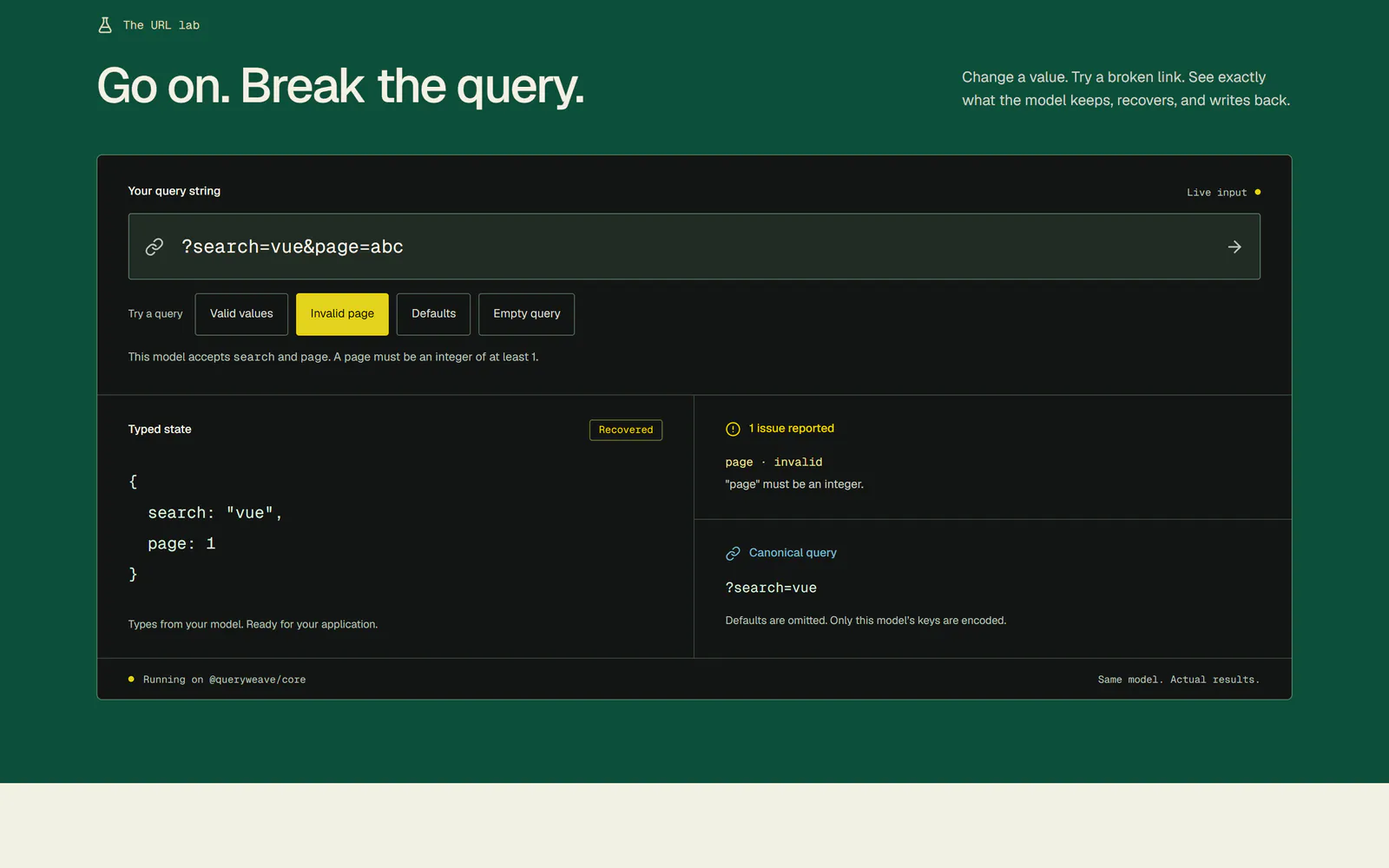 The URL lab: a broken query and the state recovered from it